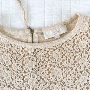 LOFT Lace Front Sweatshirt with Zipper Detail